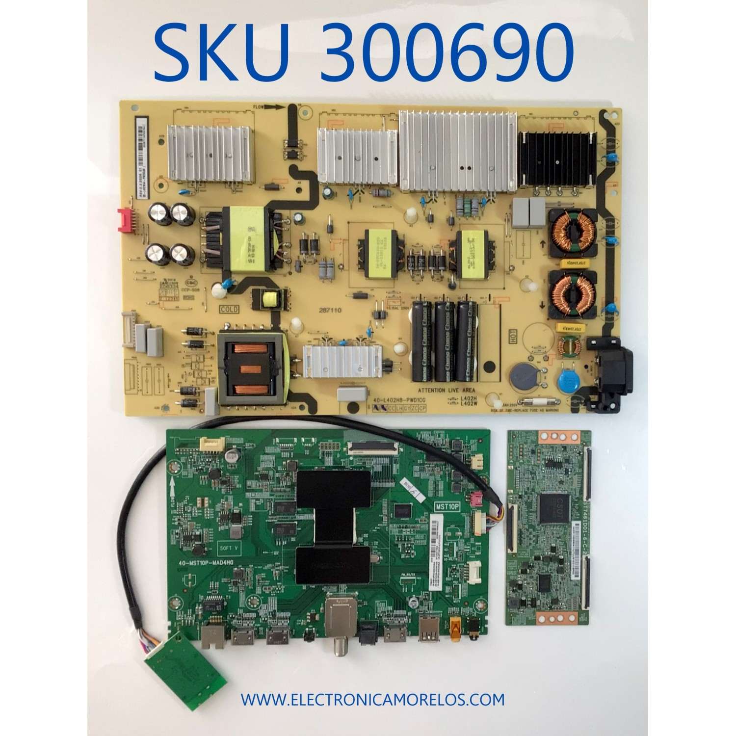 KIT DE TARJETAS PARA TV TCL·ROKU 4K UHD HDR SMART TV / NUMERO DE PARTE MAIN 08-CS75CUN-OC401AA / 40-MST10P-MAD4HG  / FUENTE 08-L402WA4-PW200AB / 40-L402H8-PWD1CC / T-CON 34.29110.099 / ST7461D01-6-C-2 / 3429110099 / MODELOS 75S421 / 75S425